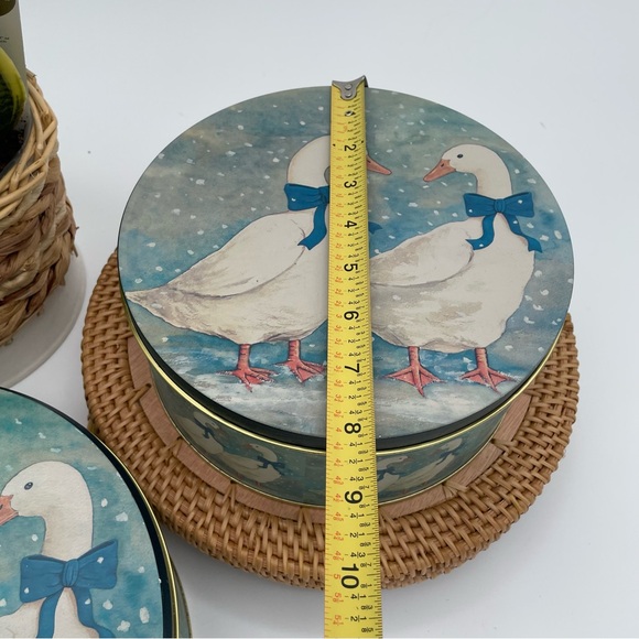 Set of 2 Geese with Blue Bows Canister Set - Picture 3 of 6